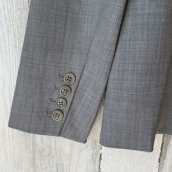 Theory Gray Blazer Wool Blend Blazer Size: 8 - Picture 6 of 12
